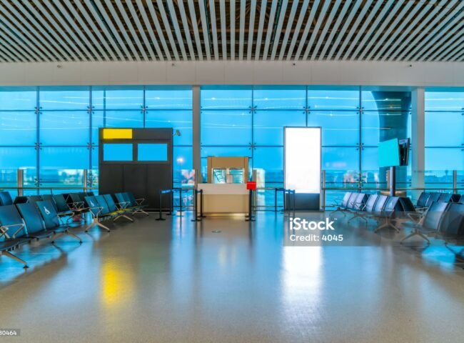 Inside view of airport waiting hall